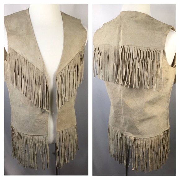 Unbranded Other - Leather Vest~Long Fringe~Western~Boho~Animal Hide~